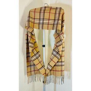 Classic Camel Check Cashmere Feel Winter Scarf - Unisex